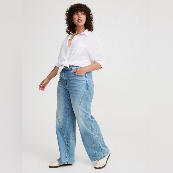 torrid Denim - Torrid High-Rise Wide-Leg Jean With Twisted Seam Festival Hippy 90’s Boho Cotton
